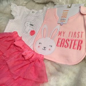 My First Easter Outfit Baby Girl Tutu Bunny 3pcs